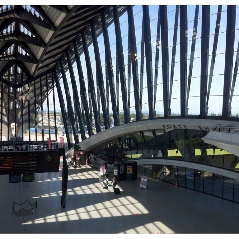 Awesome architecture of airport train station