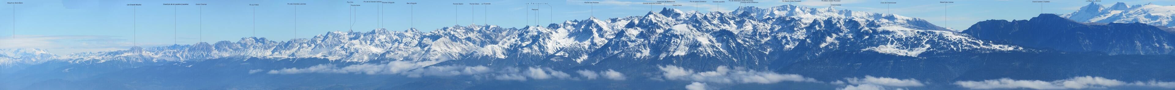 Massif de Belledonne vu du Moucherotte (panorama annoté)