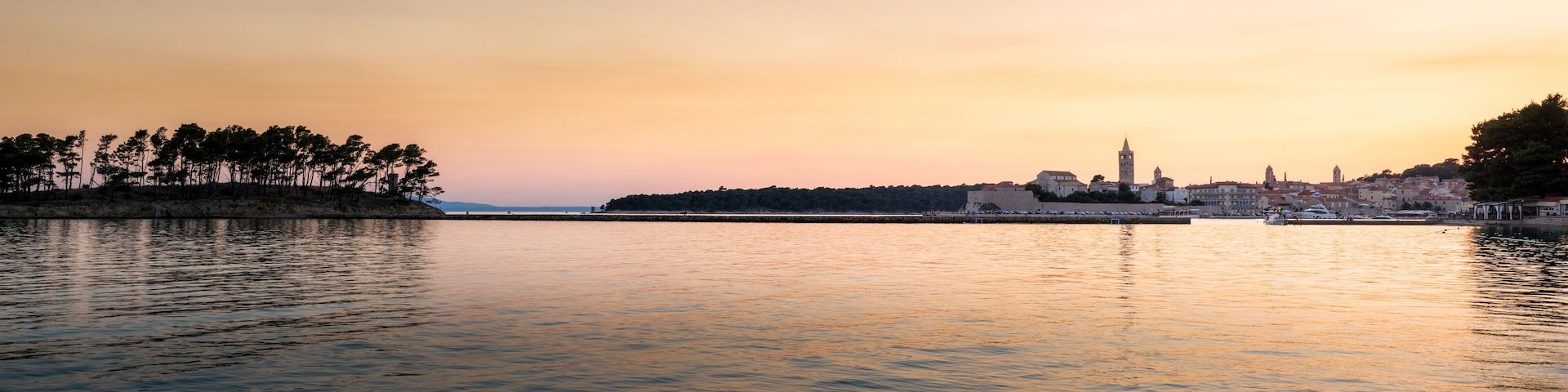 CXity of Rab on the island in Croatia at sunset