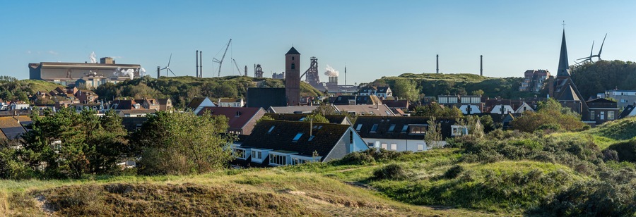 Panorama of Wijk aan Zee, North Holland, The Netherlands
