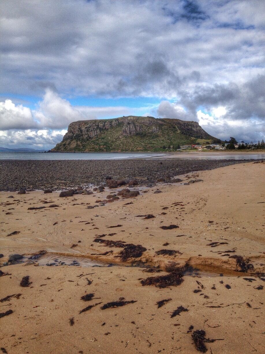 The Nut at Stanley. This is taken from Godfrey's Beach. A chairlift operates to the top, but I prefer walking up and then riding the chairlift to the bottom.