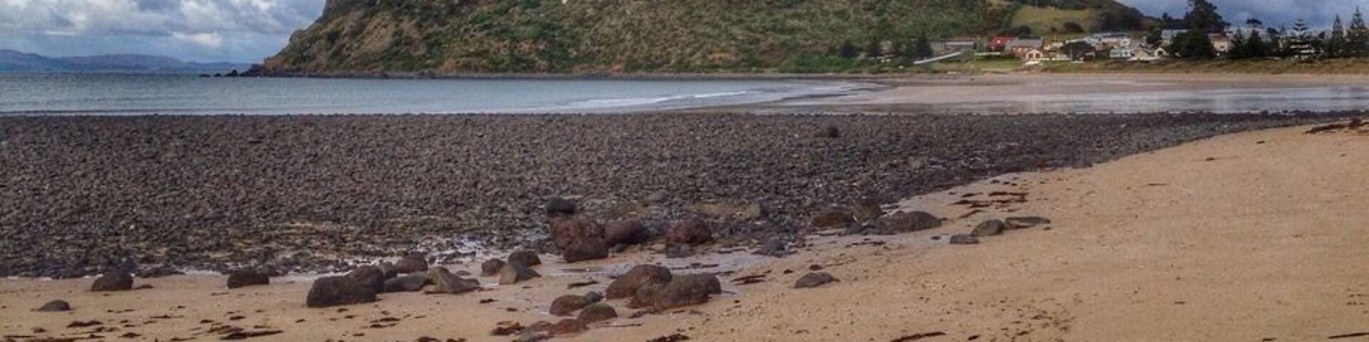 The Nut at Stanley. This is taken from Godfrey's Beach. A chairlift operates to the top, but I prefer walking up and then riding the chairlift to the bottom.
