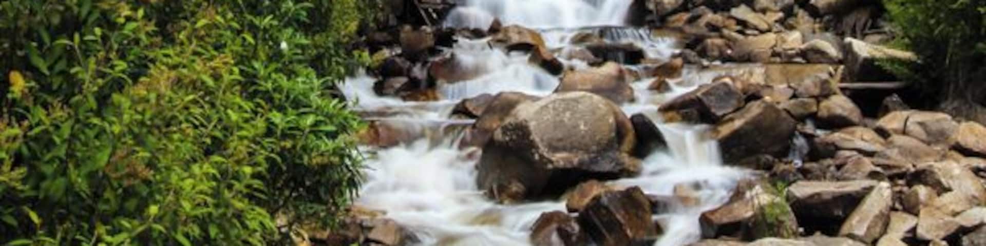 Only a 5 minute drive from town of Marysville in Victoria is the very pretty Steavenson Falls, one of Victoriaâs highest waterfalls.
Itâs lit up at night from dusk to 11pm. We attempted to go, but the girls fell asleep in the car on the way, and we donât wake sleeping babies. But even in broad daylight, itâs a lovely site.