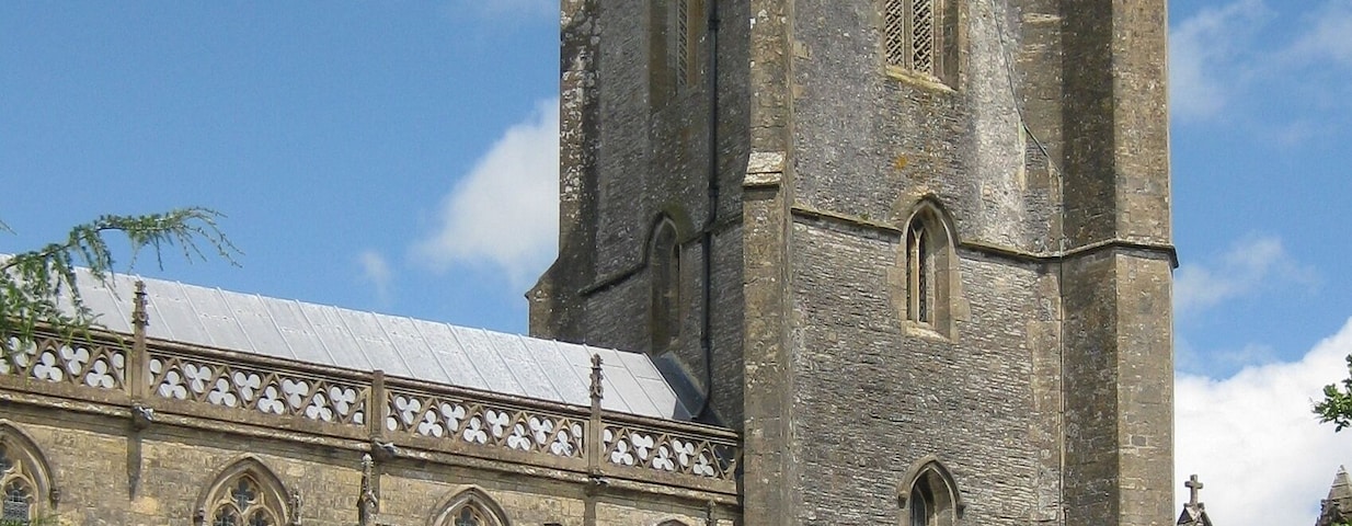 View from SW of St Mary's Church, Yatton, North Somerset, UK
