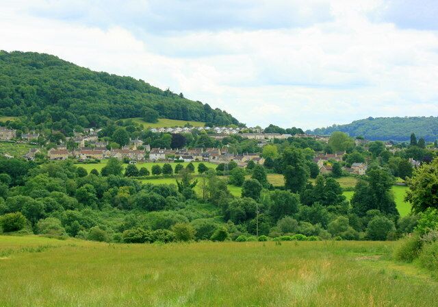 A field of mowing grass off Shockerwick Lane A footpath runs alongside the right hand hedge.
