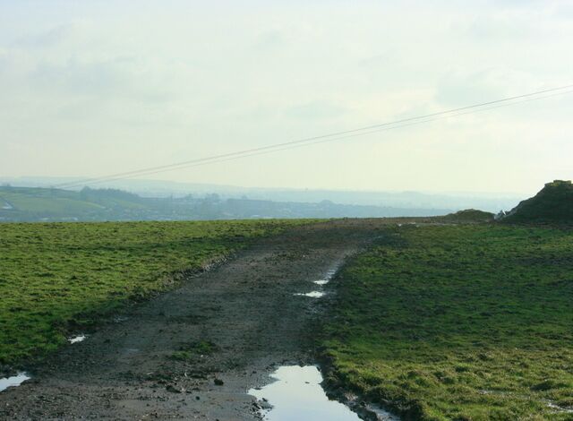 West of south from Bloomfield Road Looking toward Paulton and Midsomer Norton. The small hillock in the distance right of centre is a slag heap or batch from a disused coal mine.