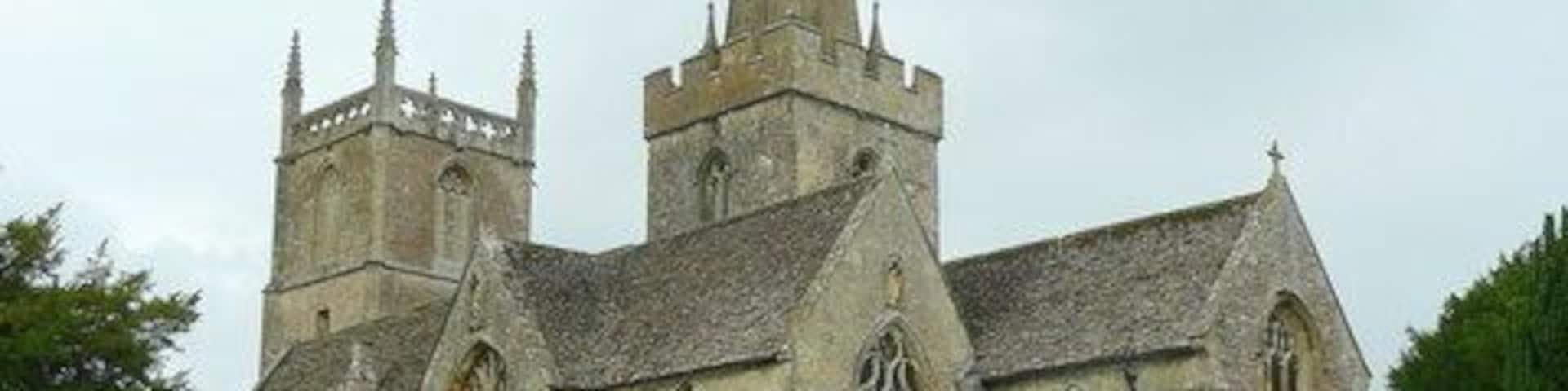 St. Mary's church, Purton, near to Purton, Wiltshire, Great Britain. Viewed from the south-east. St. Mary's is one of only three parish churches in the country that has both a central tower and spire and a western tower. The others are at Wanborough in Wiltshire and Ormskirk in Lancashire. The central tower was built in c.1325 and the transepts were also added in the 14th century.