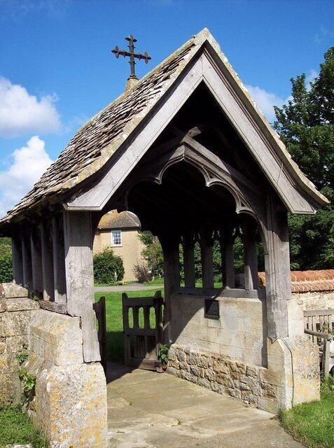 Lych gate of St Mary Magdalene parish church, South Marston, Wiltshire