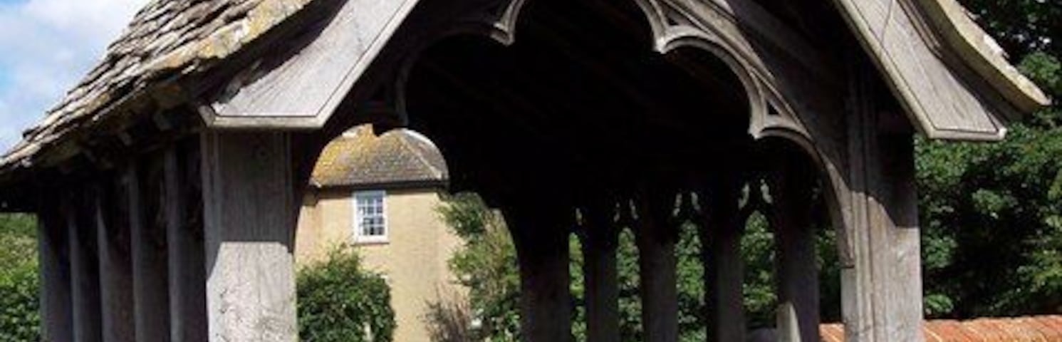 Lych gate of St Mary Magdalene parish church, South Marston, Wiltshire