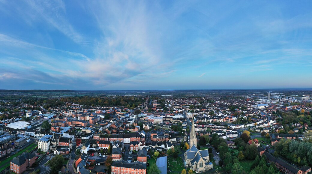 Aerial view of the old town area in Swindon