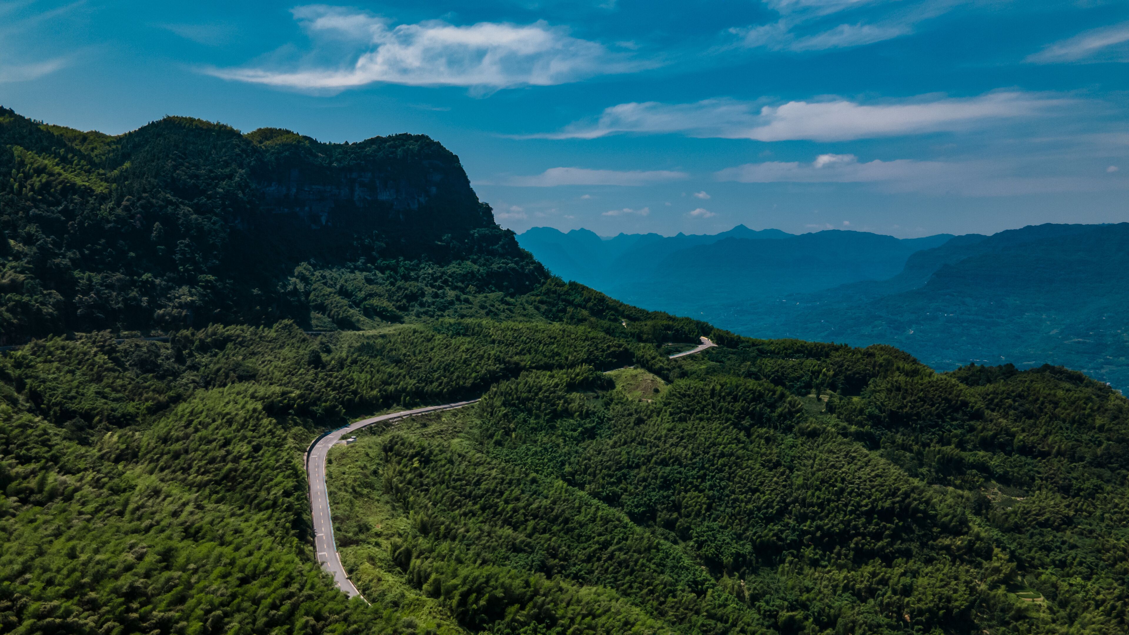 Drone aerial photography Changqi Town, Chishui City, Guizhou Province, China. Moon Lake Scenic Resort of Chishui. Hong-Chuan Yan