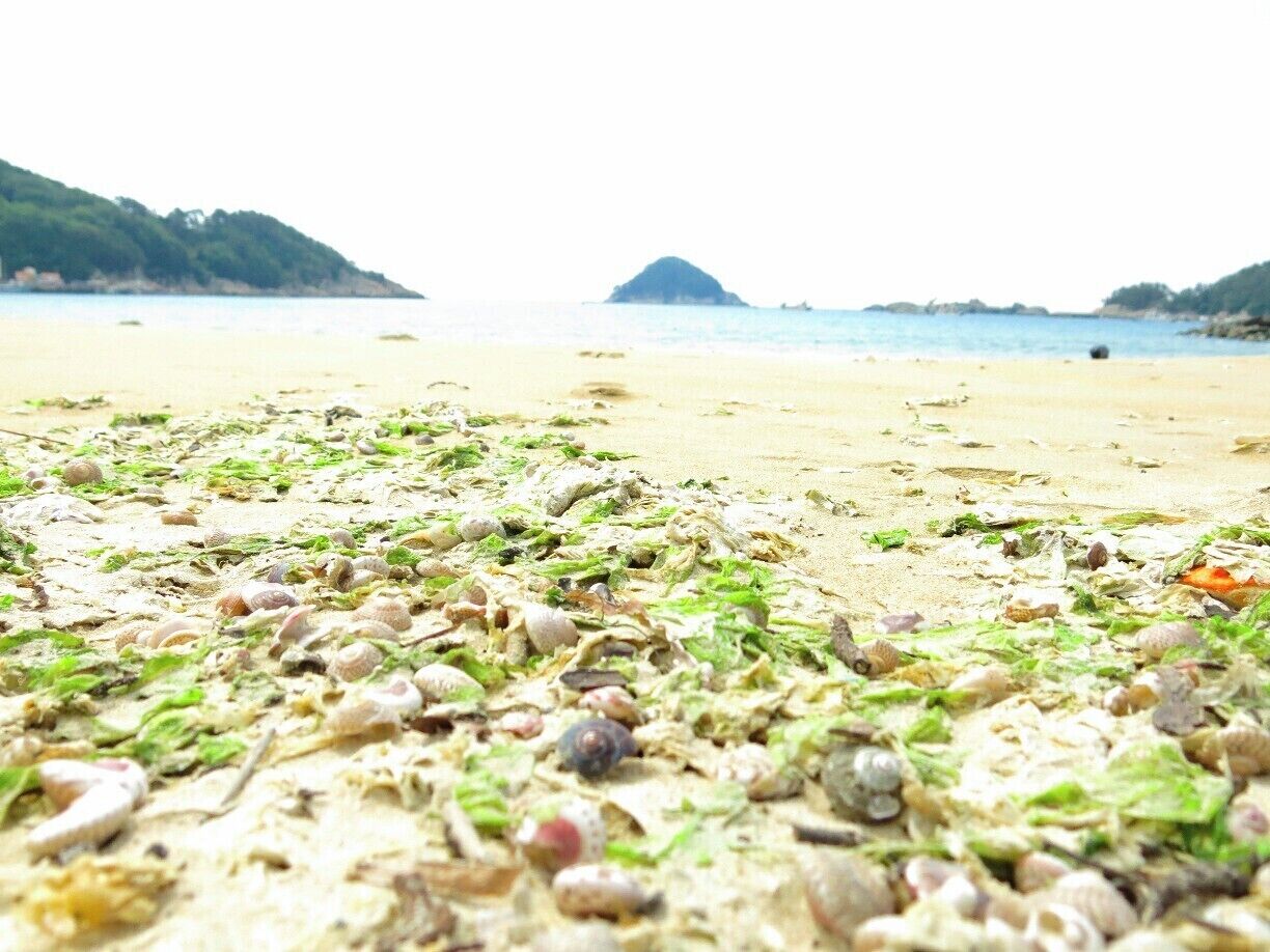 Sangju beach in Namhae is a great place for a dip, a sunbathe and even camping! 

For more on Namhae check out my blog:
http://journey-count.com/kayaks-camping-chicken-namhae/