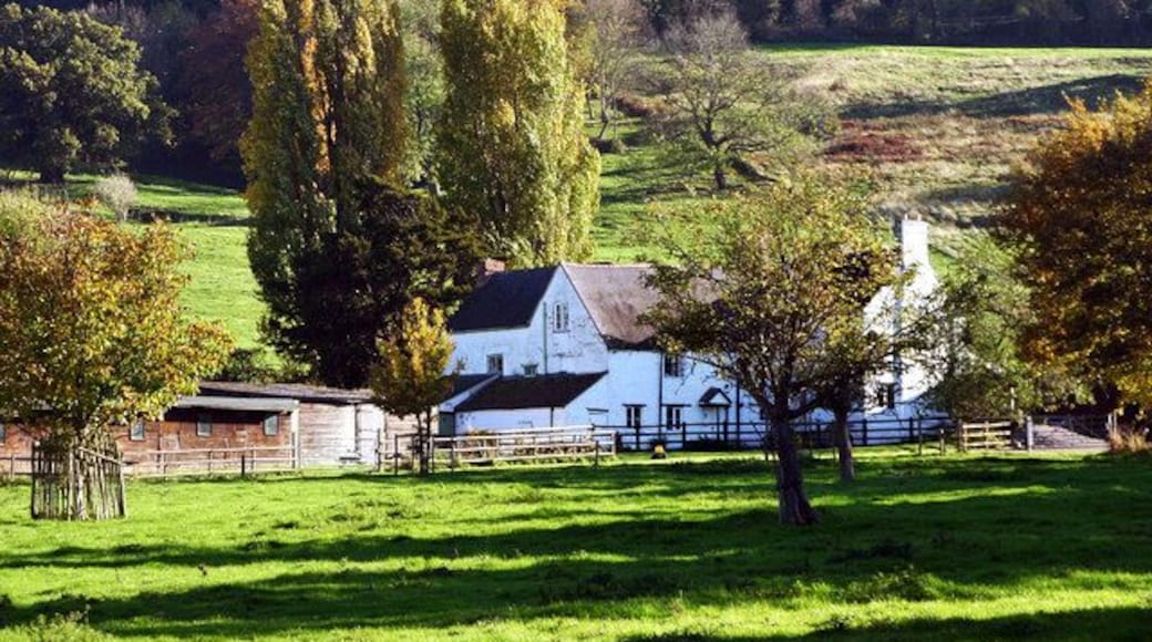 Abbotswood Farm near Brockworth View towards the farmhouse with Coopers Hill behind.