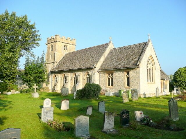 St. Mary and Corpus Christi church, Down Hatherley, near to Down Hatherley, Gloucestershire, Great Britain. This church picture is the photographer's 20,000th contribution to the Geograph project. Photo taken at 8:30am on the same day as upload, 3rd September 2010.