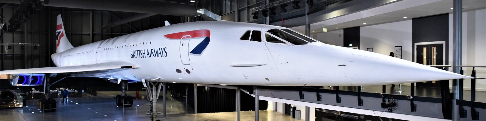 Un avión de British Airways en un museo.