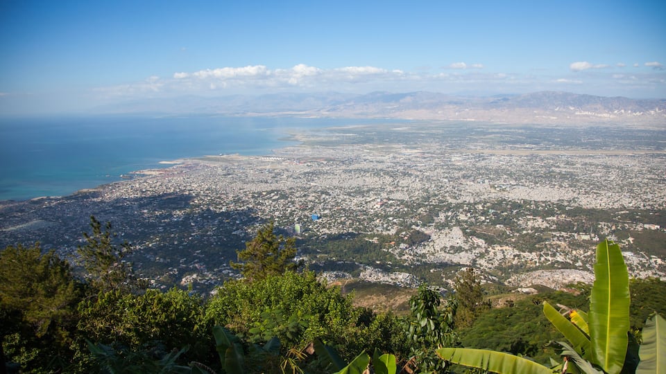 A view of Port au Prince from the top of a mountain.