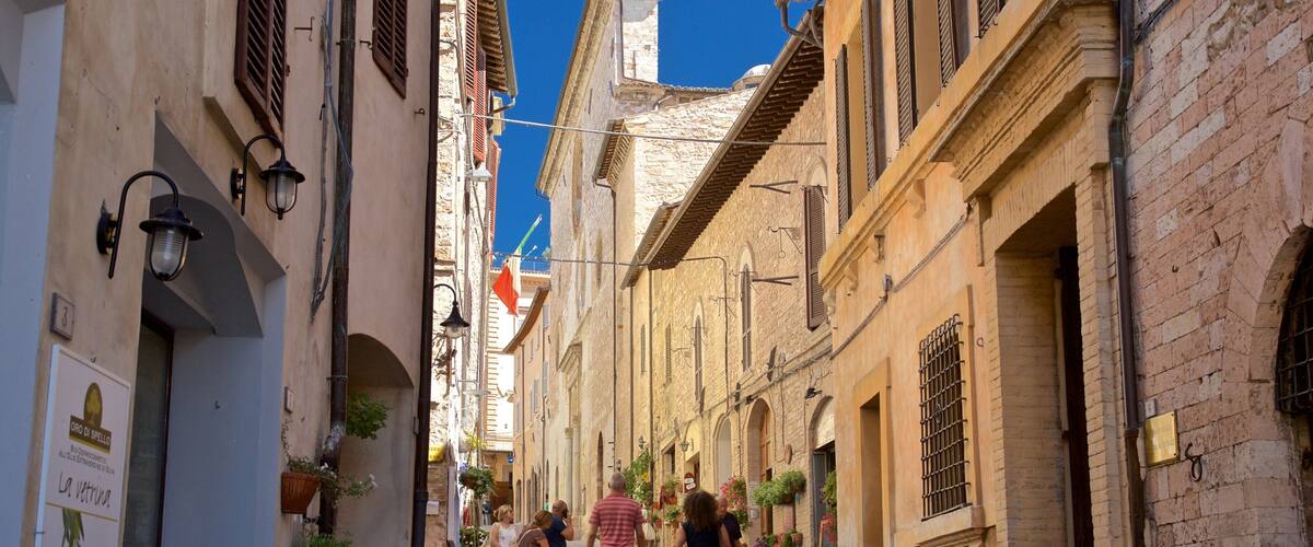 Spello which includes street scenes as well as a couple