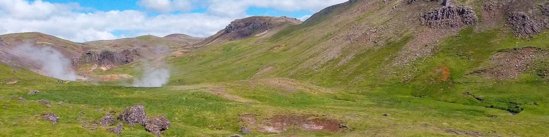 Natural geothermal pools on a walk