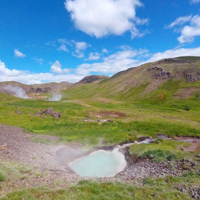 Natural geothermal pools on a walk