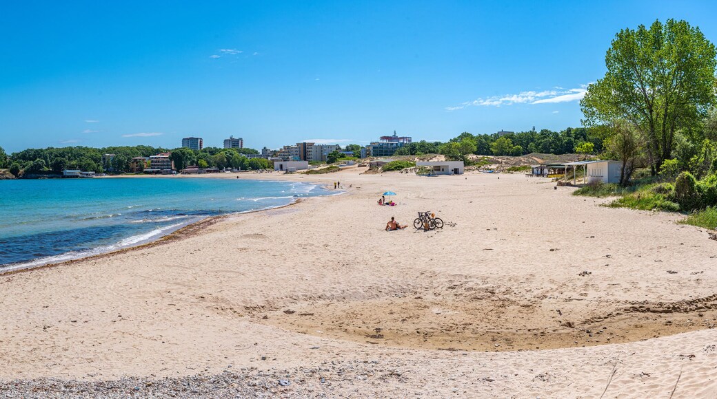 Aerial view of Atliman beach in Kiten, Bulgaria