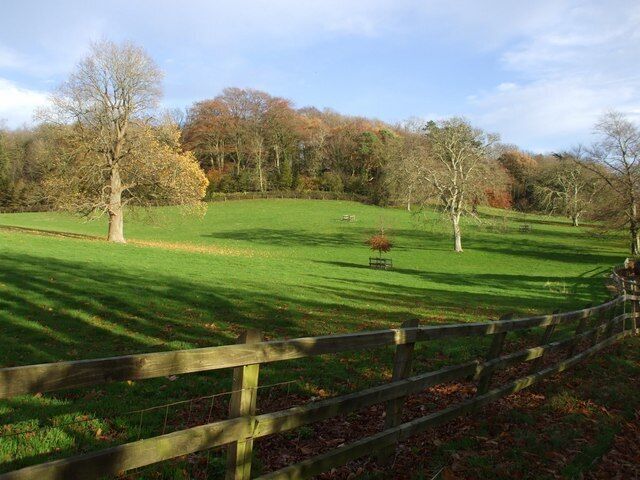 Pasture and woodland beside the drive to Barley Wood, Wrington