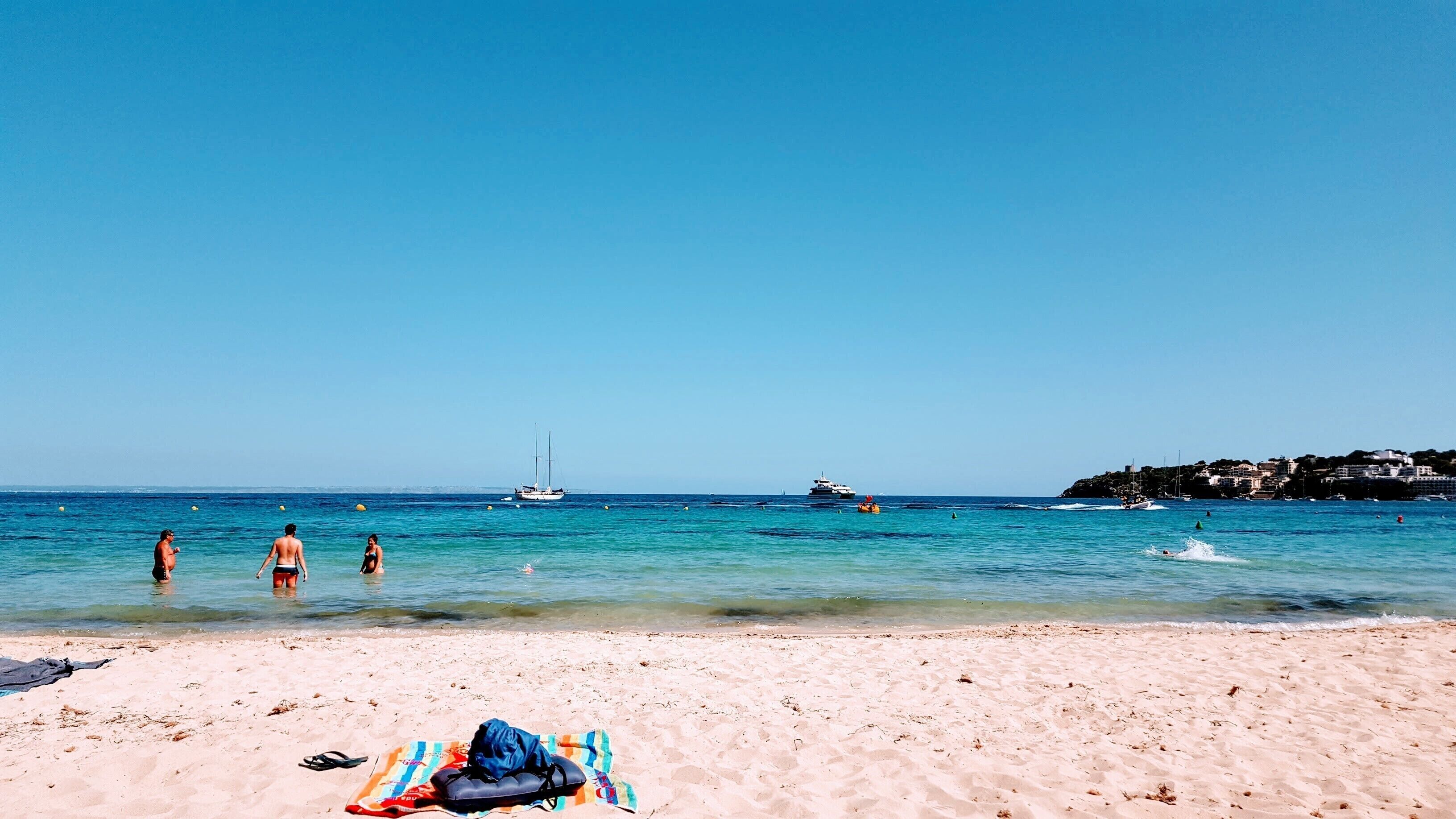 Palmanova is not so far from Palma de Mallorca and you could find a nice beach and a lot of beach volley fields !