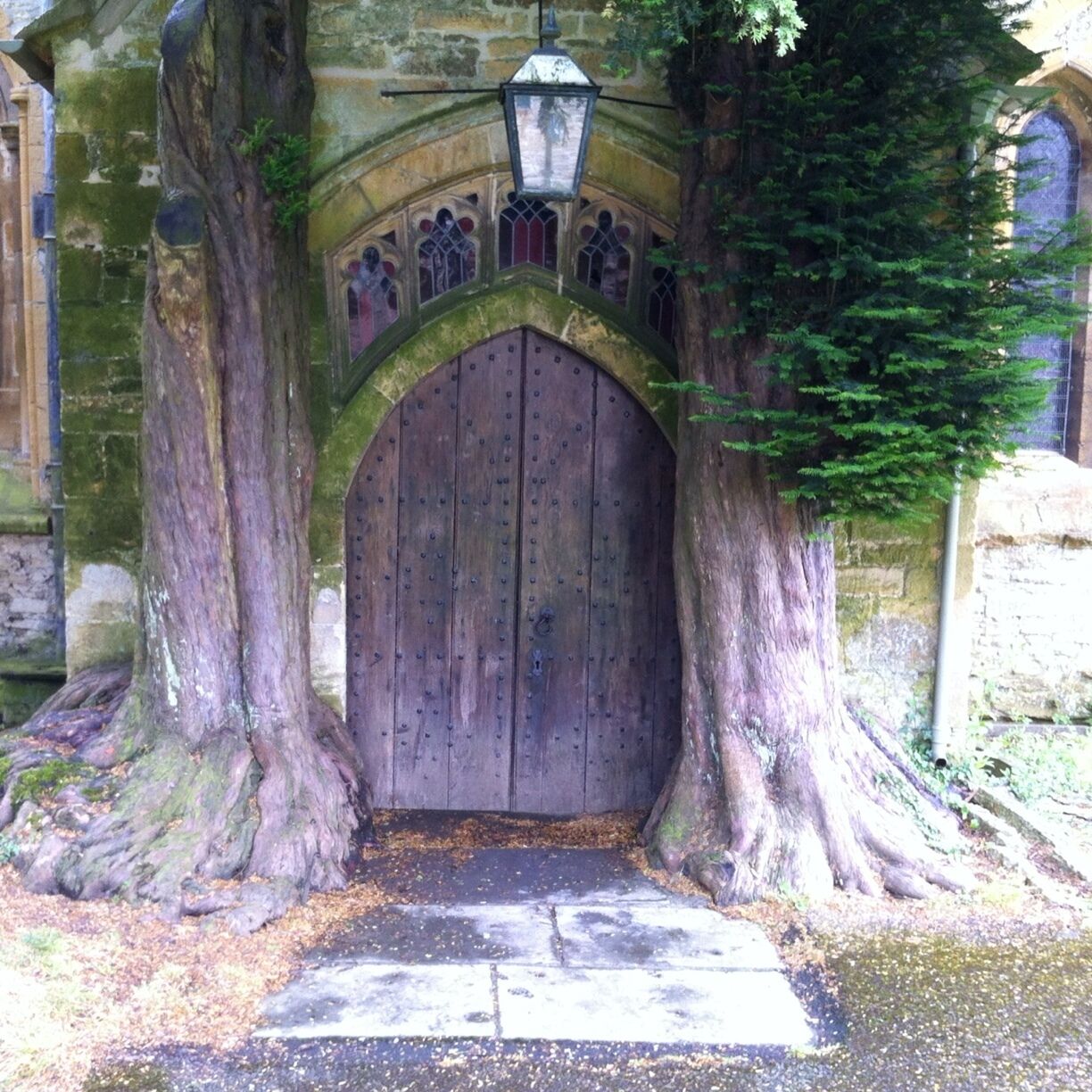 The door to Moria. It is rumored that this door inspired JRR Tolkien's description of the entrance to the mines of Moria. 