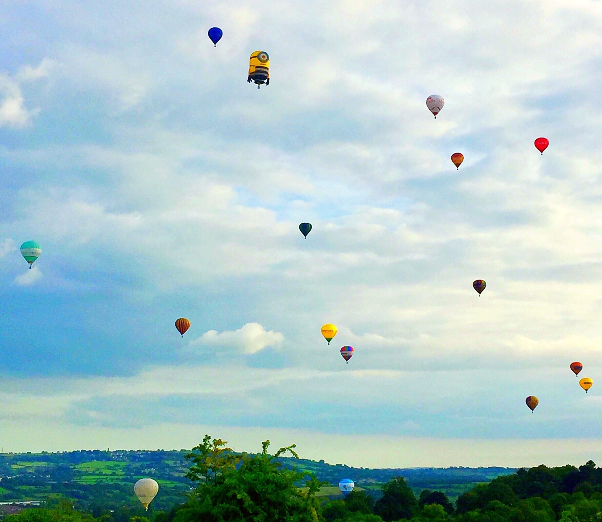 Just a few of the 90 or so balloons that launched at the August 2017 Bristol Balloon Fiesta. 