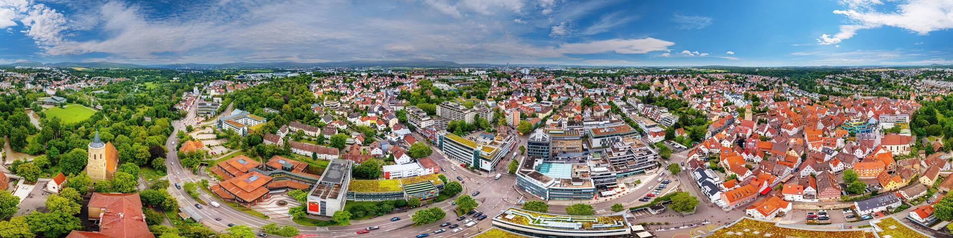 city of waiblingen germany 360° aerial