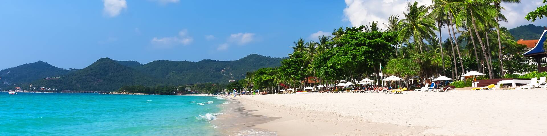 View of Chaweng beach, Koh Samui (Samui Island), Thailand; Shutterstock ID 200488841