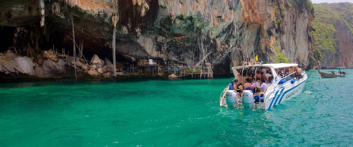 Province de Krabi montrant scènes tropicales, grottes et gorge ou canyon