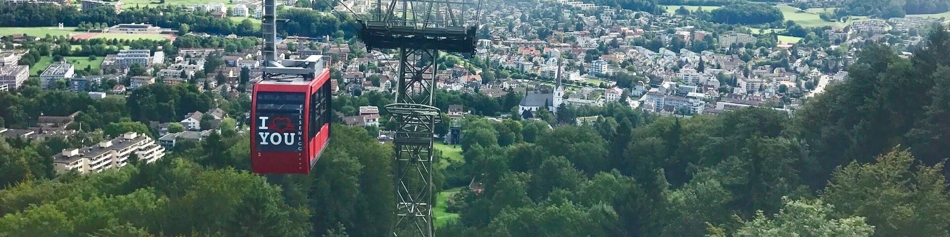 Amazing view of the Sihl valley from Felsenegg, Switzerland