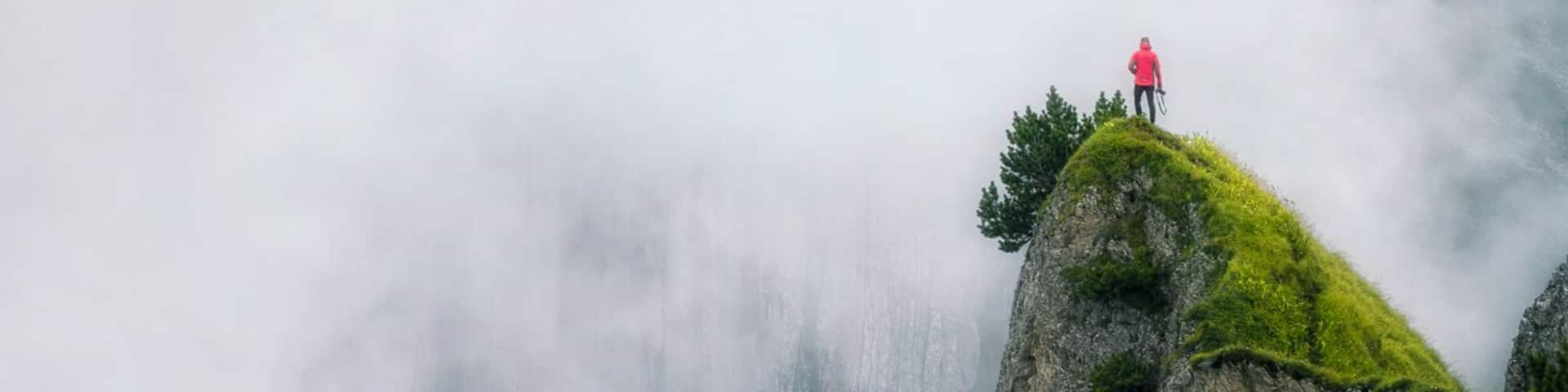 We took the first cable car up at 7am, and after a short 1h walk arrived to this place. It was changing from complete white out to clear sky for a minute, and then getting white again for an hour. Nevertheless, I took quite a lot of photos in this weather, as it felt so magical with the mist partially covering this beautiful rock formation. To get to this point of view, we had to walk along exposed ridges on a narrow path, in very wet and knee deep grass. Definitely, an #adventure worth waking up for.