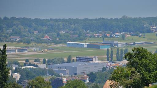 Blick zum Flugplatz Sankt Gallen-Altenrhein, IATA: ACH