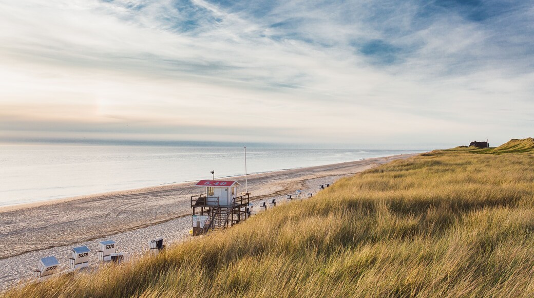 Blick über die Dünen auf den Strand von Rantum