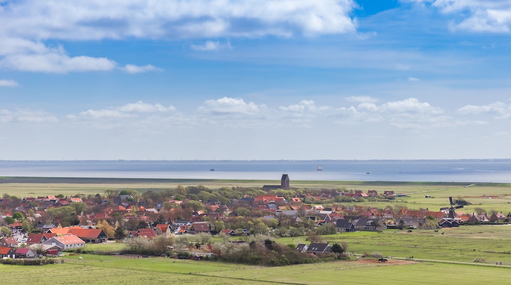 Panoramic view over Hollum village on Ameland, Netherlands