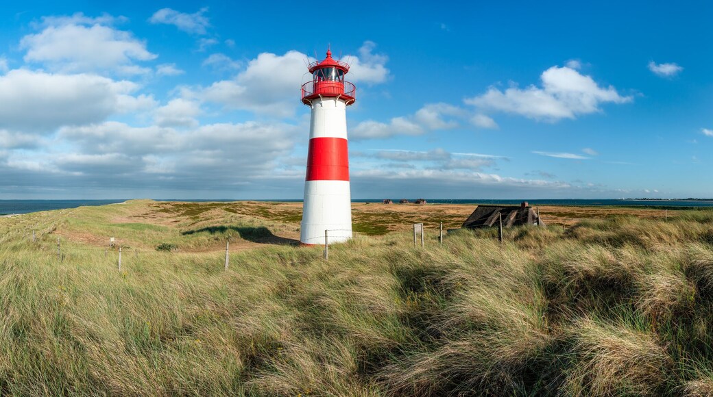 Lighthouse at the North Sea coast on Sylt, Schleswig-Holstein, Germany