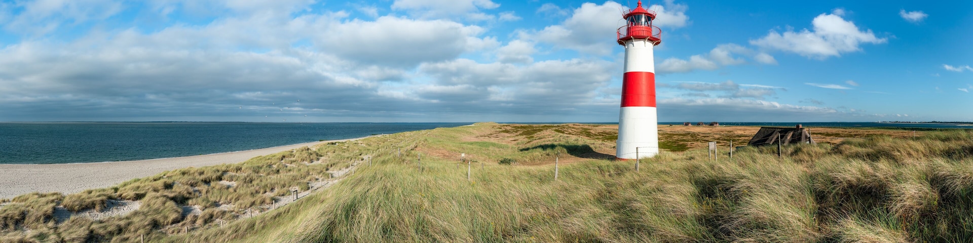 Lighthouse at the North Sea coast on Sylt, Schleswig-Holstein, Germany