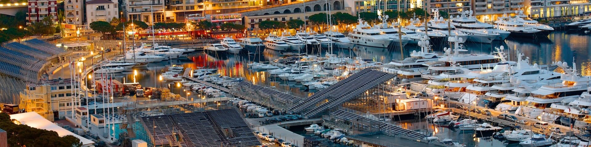 Monaco which includes a coastal town and a marina