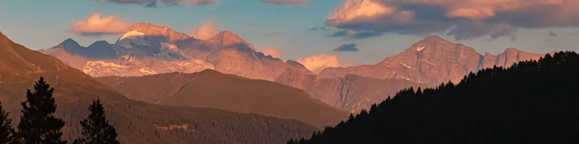 Alpine sunset or sundowner at the famous Maria Waldrast monastery, Matrei am Brenner, Innsbruck, Tyrol, Austria