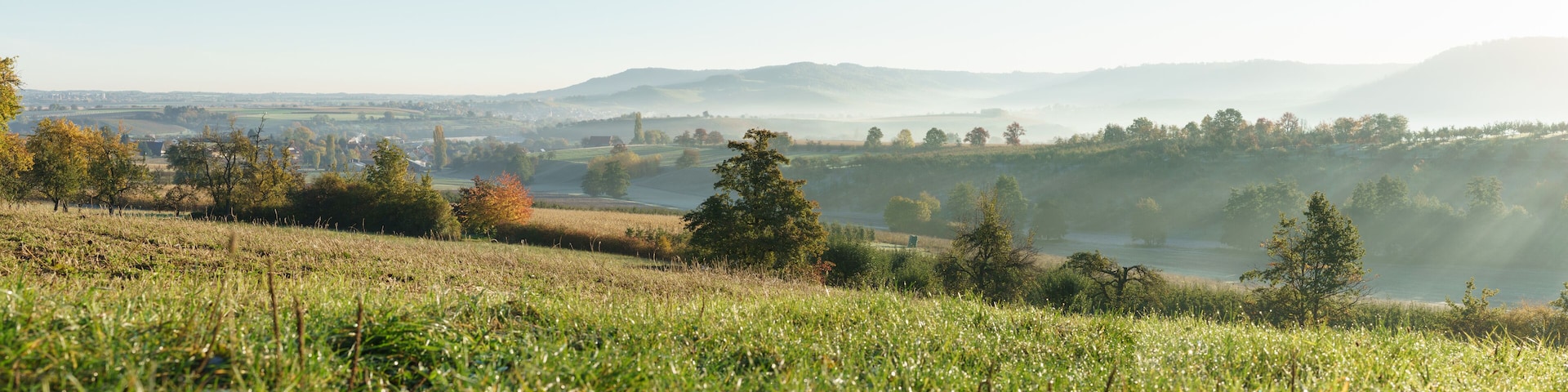 Panorama of a cultural landscape near Oehringen in Hohenlohe, Germany