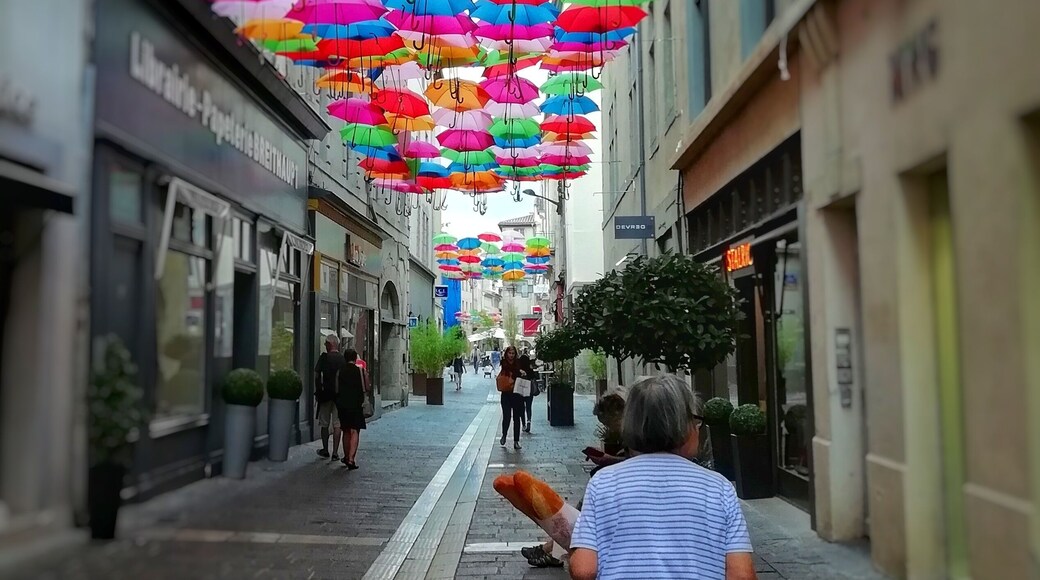 Just daily life under some umbrellas