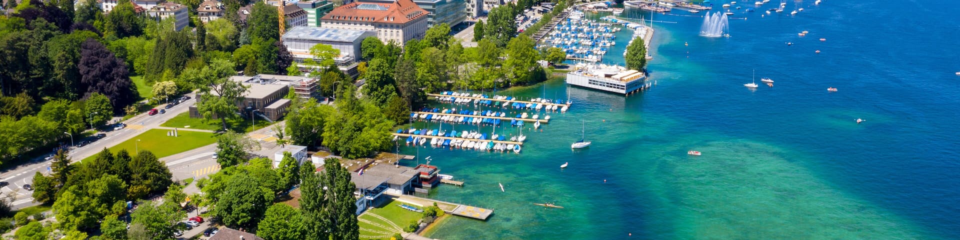 Aerial view of Zurich city in Switzerland