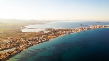 Aerial view La Manga del Mar Menor townscape. Murcia, Spain
