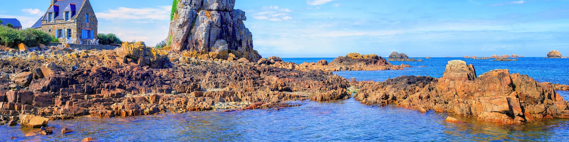 Panoramic view of the atlantic coast of English Channel, Brittan