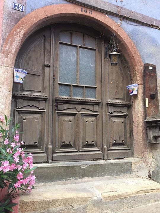 An old door on the street