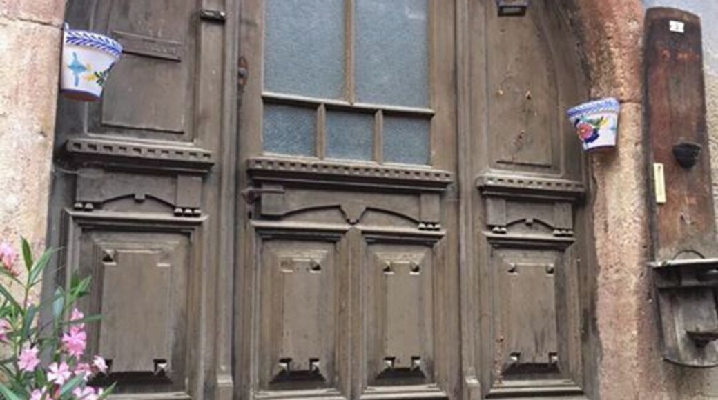 An old door on the street