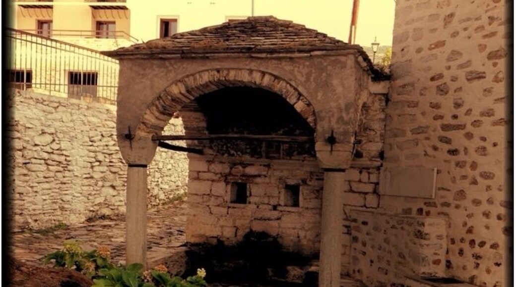 Old fountain in Portaria village built in 19th century. Crystal clear water to refresh yourself!!