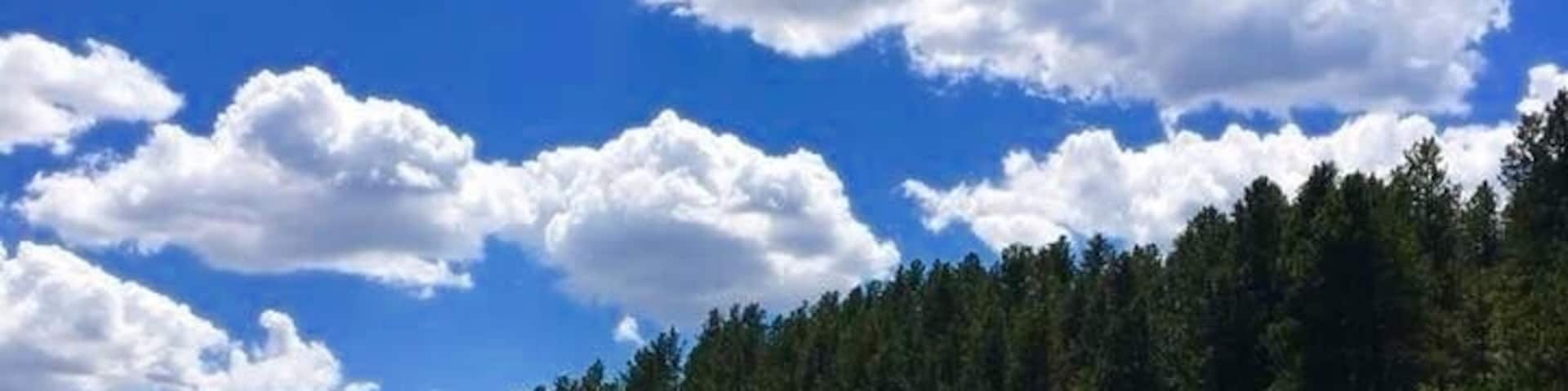 One beautiful afternoon, perfect day for kayaking on the mirror like lake nearby.