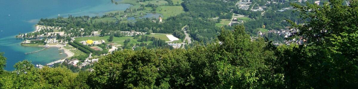 Sight on Chambéry-Savoie airport, close to the lake of Bourget near Chambéry, Savoie, France.